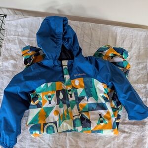 Columbia Kids' Blue & Teal Geometric Hooded Rain Jacket